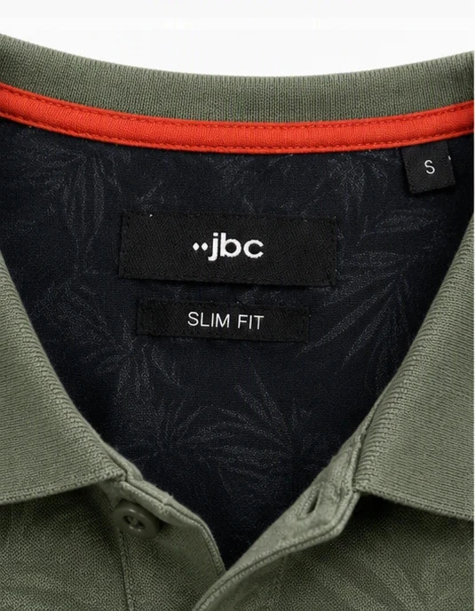 Polo JBC kastanjebruin met subtiel motief – Maat S – Slim fit – photo 2
